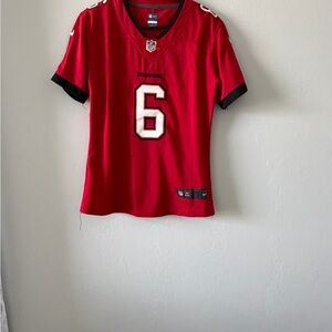 Nike Red NFL Replica Jersey with Black Trim and White Number 6